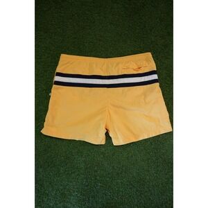 Newport Blue Board Short Men XL Yellow Striped Mesh Lined Elastic Waist Swimwear